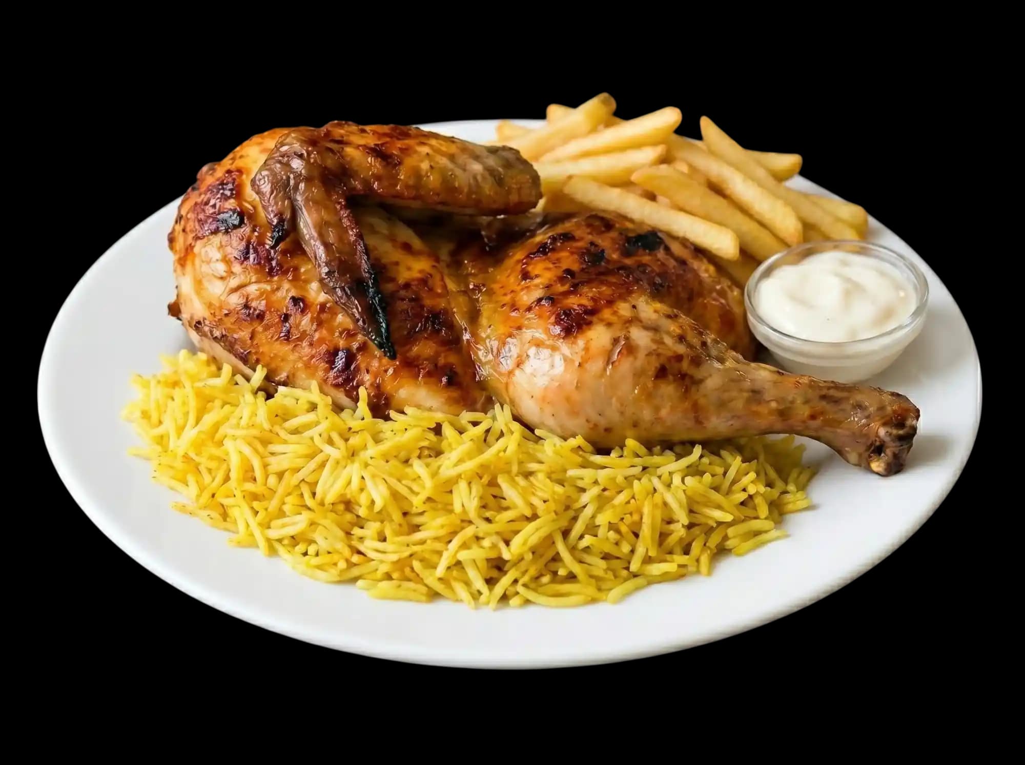 Halbes Hähnchen (mit Beilagen)